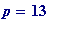 p = 13